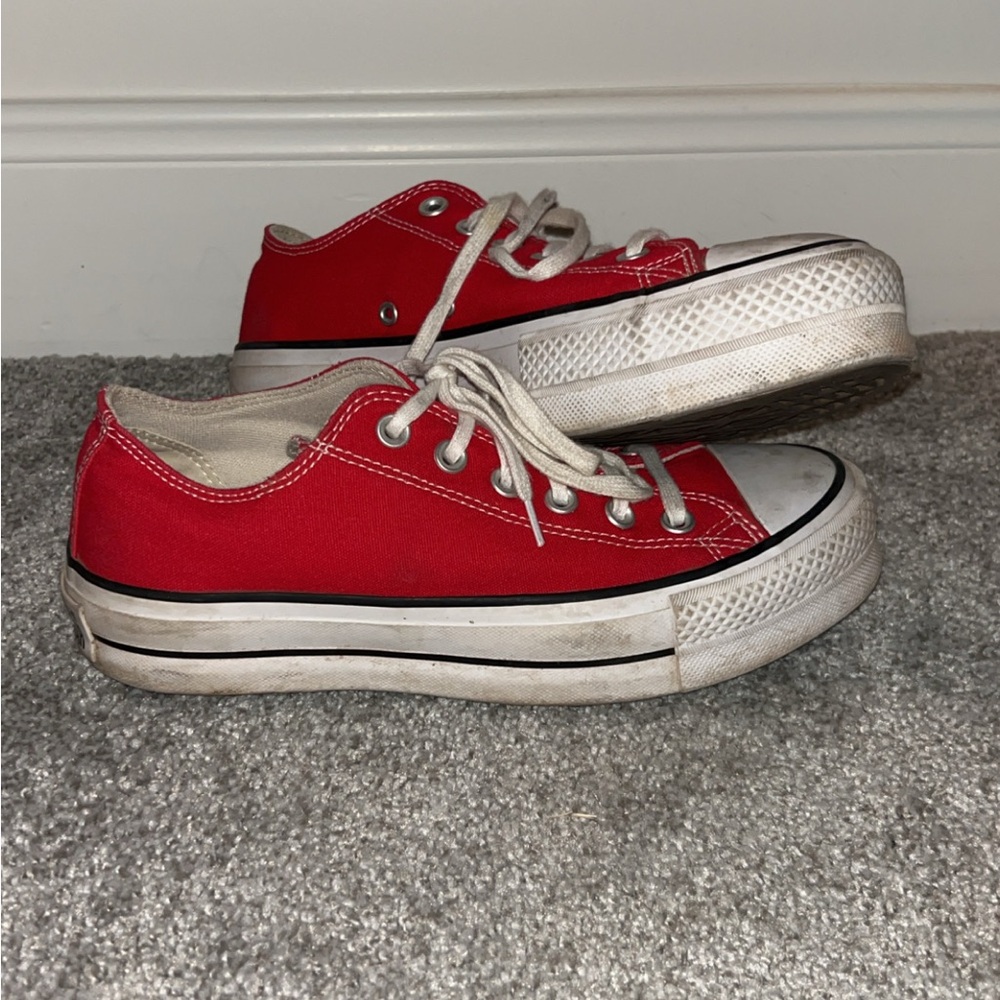 Converse Red Low-Top Platform Converse